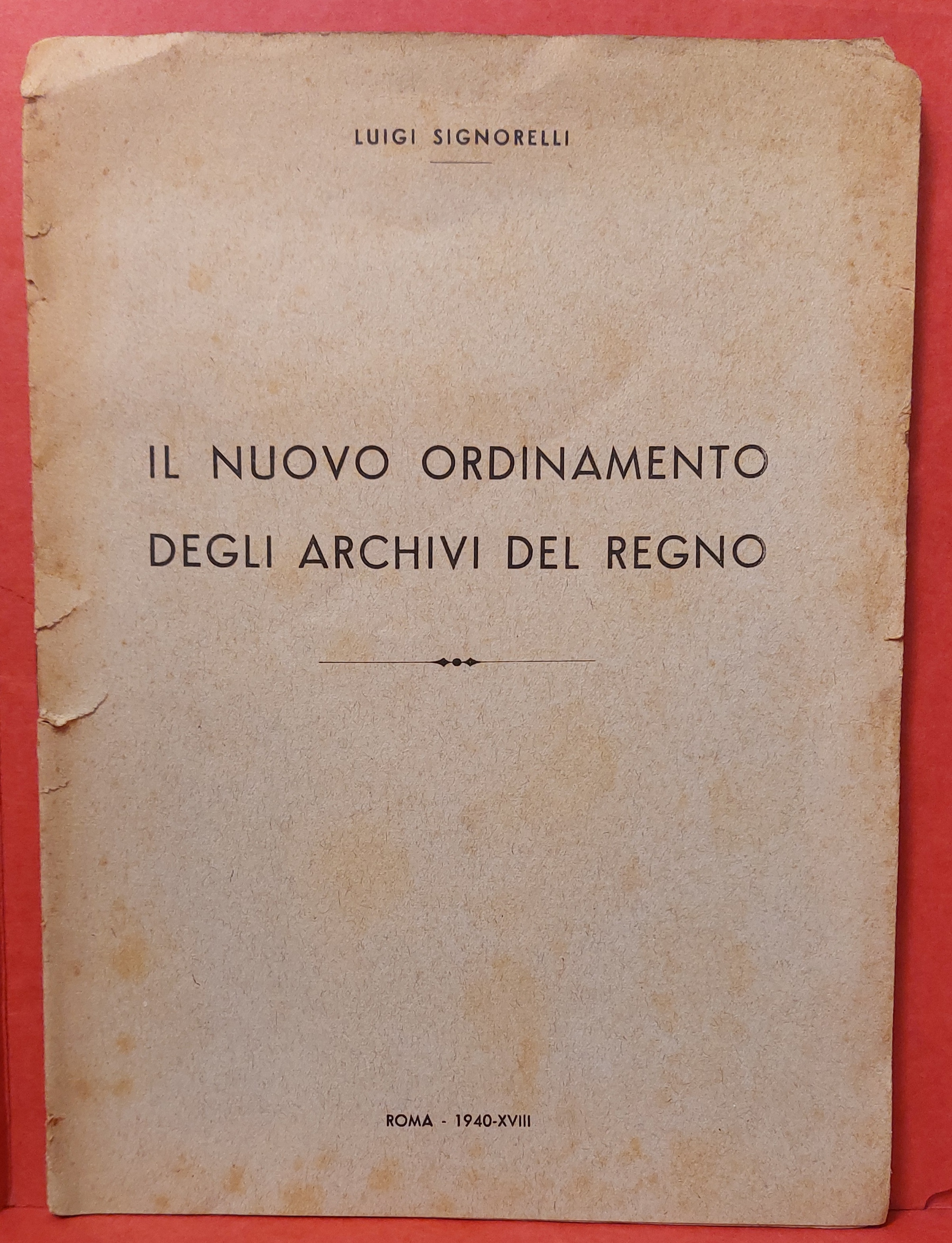 Il Nuovo Ordinamento degli archivi del Regno.