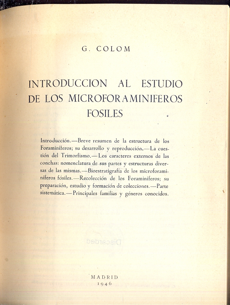 Introduccion al estudio de los microforaminiferos fosiles.