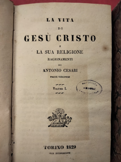 La vita di Gesù Cristo e la Sua religione. Ragionamenti.