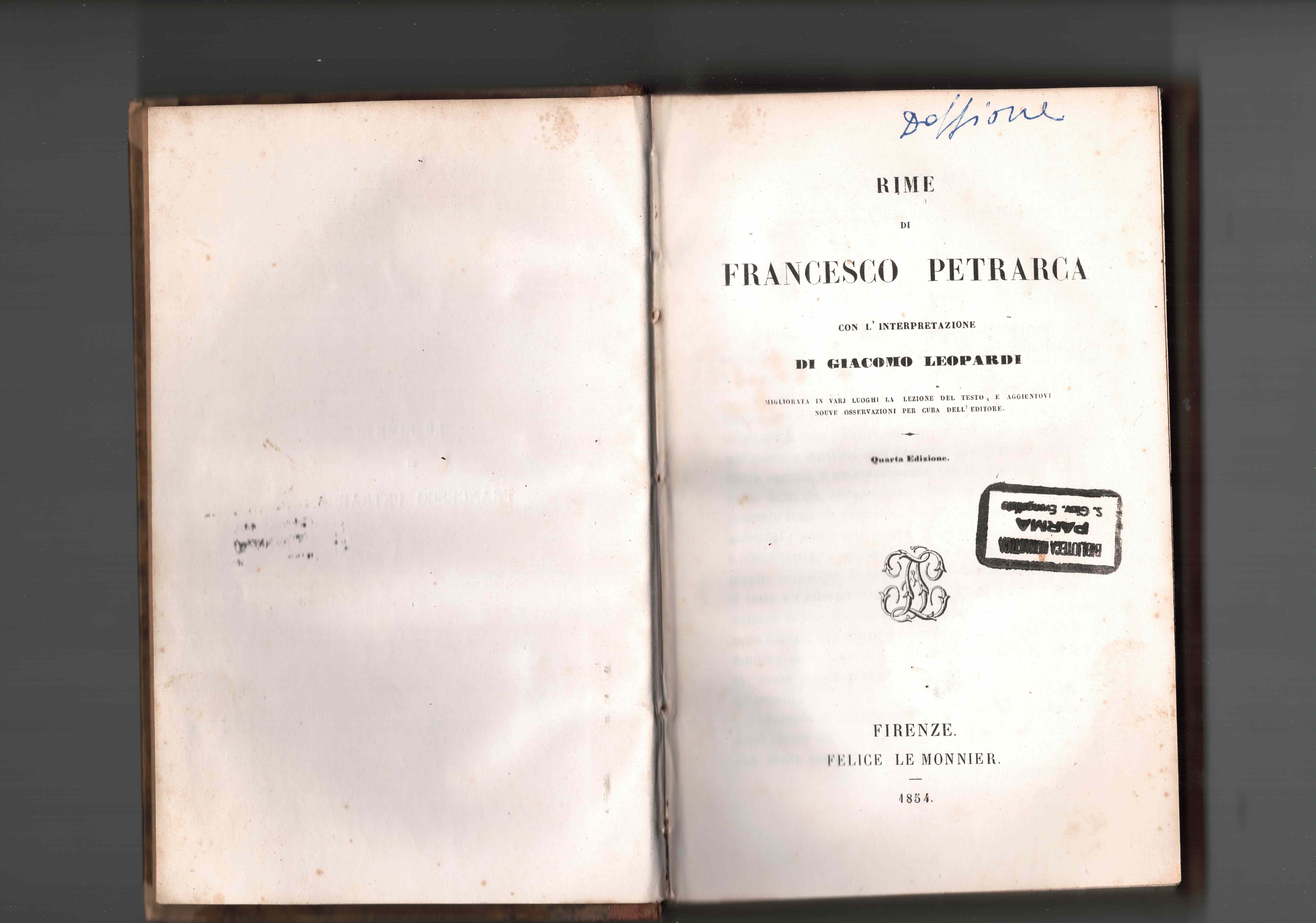 Le rime. Con l'interpretazione di Giacomo Leopardi.