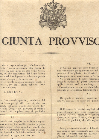 Manifesto col quale la Giunta Provvisoria nel considerare che è …