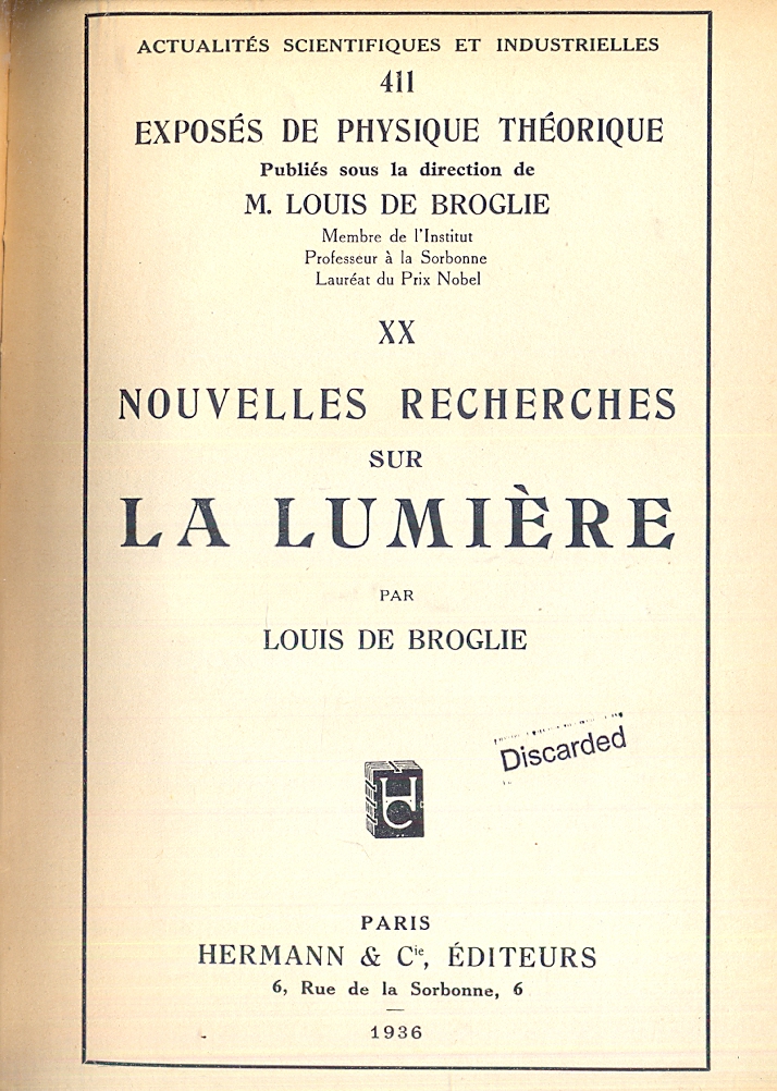 Nouvelles recherches sur la lumiere.