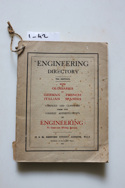 Engineering Directory - with glossaries in german, french, italian, spanish