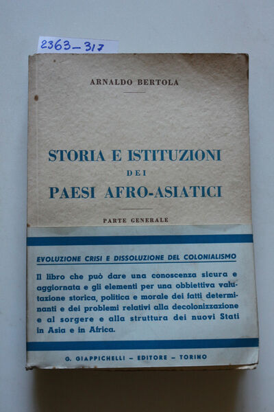 Storia e Istituzioni dei Paesi Afro-Asiatici. Parte generale