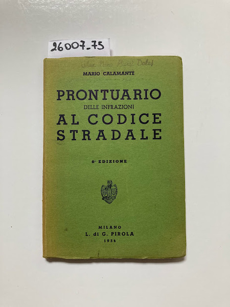 Prontuario delle infrazioni al codice stradale