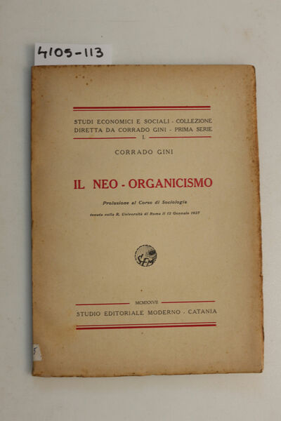 Il neo-organicismo - prolusione al corso di sociologia