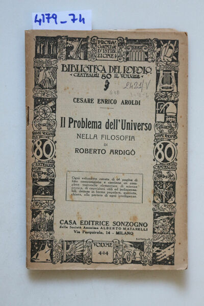 Il Problema dell'universo nella filosofia di Roberto Ardigò