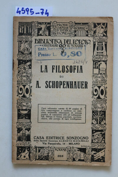 La filosofia di A. Schopenhauer