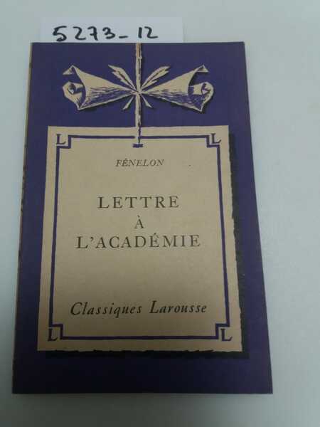 Lettre a l'academie