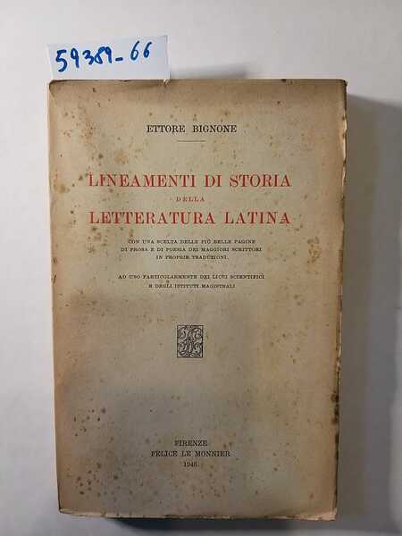 Lineamenti di storia della letteratura latina - con una scelta …