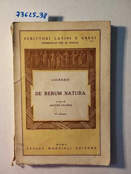 De rerum natura - a cura di Aristide Colonna