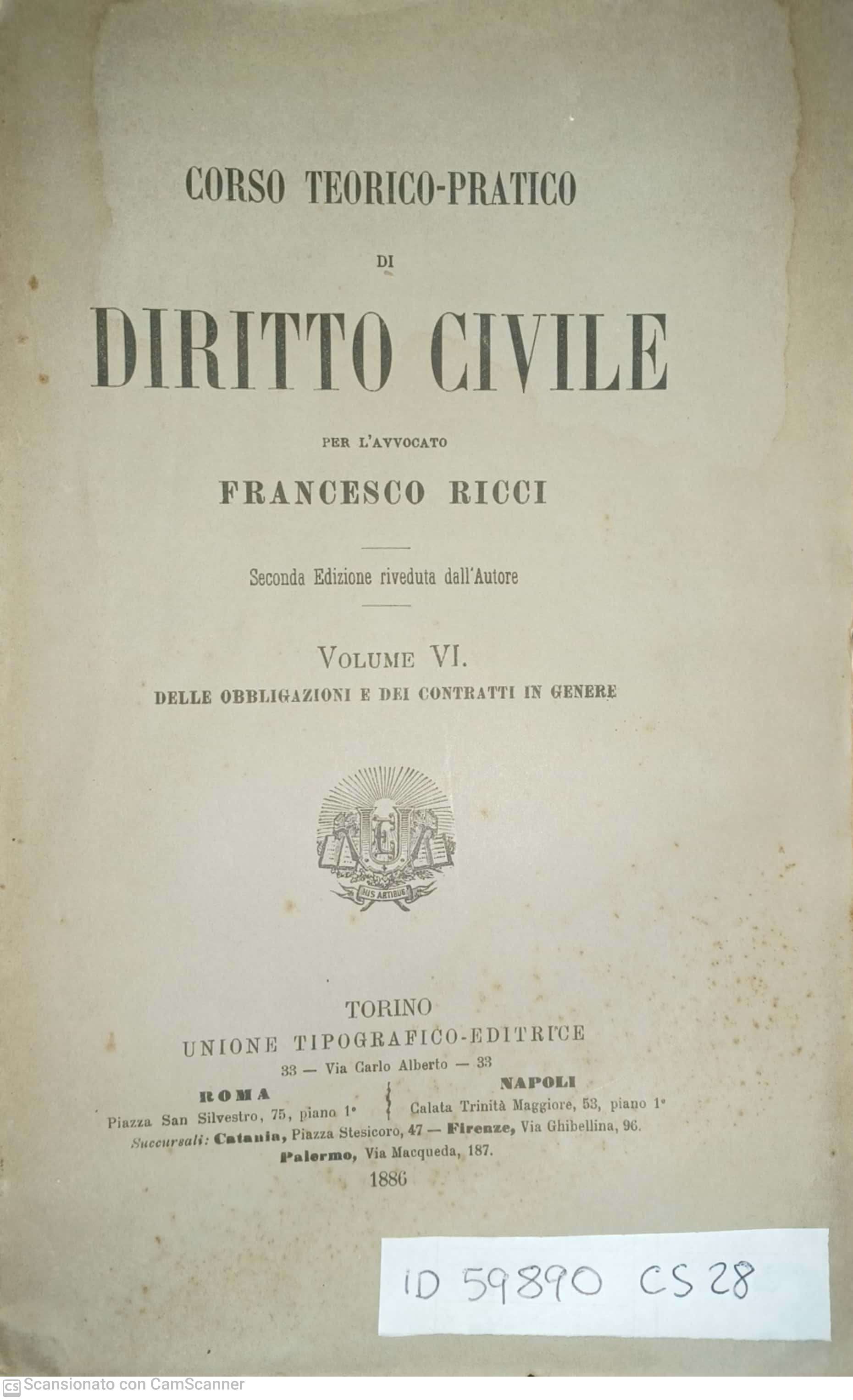 Corso teorico-pratico di Diritto Civile