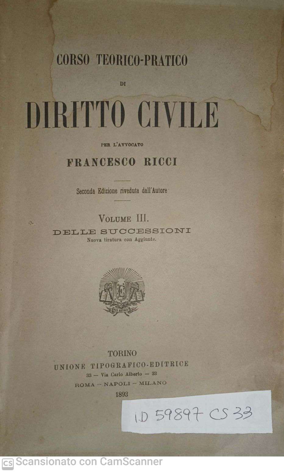 Corso teorico-pratico di Diritto Civile