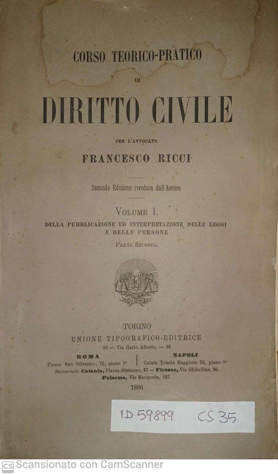 Corso teorico-pratico di Diritto Civile