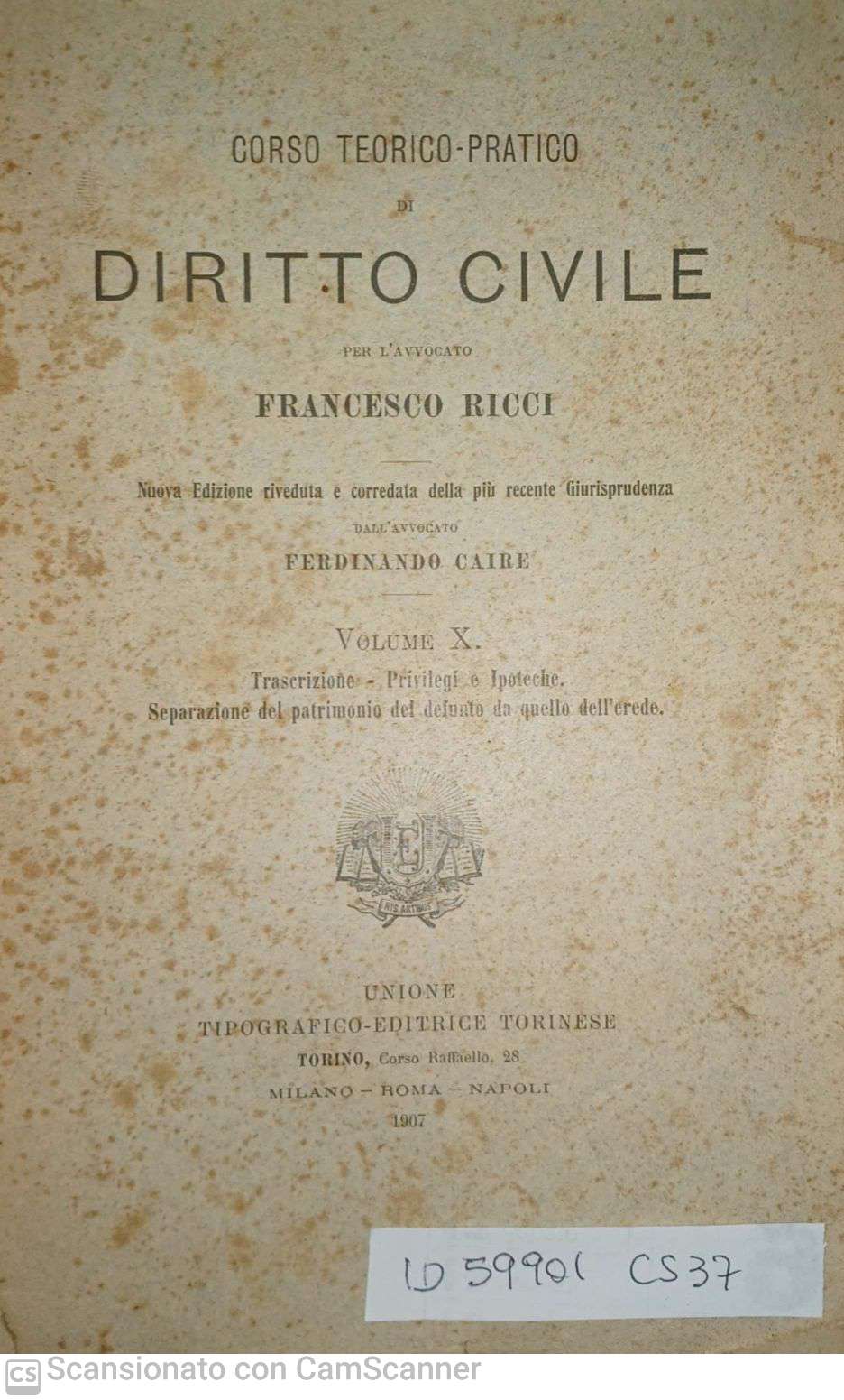 Corso teorico-pratico di Diritto Civile