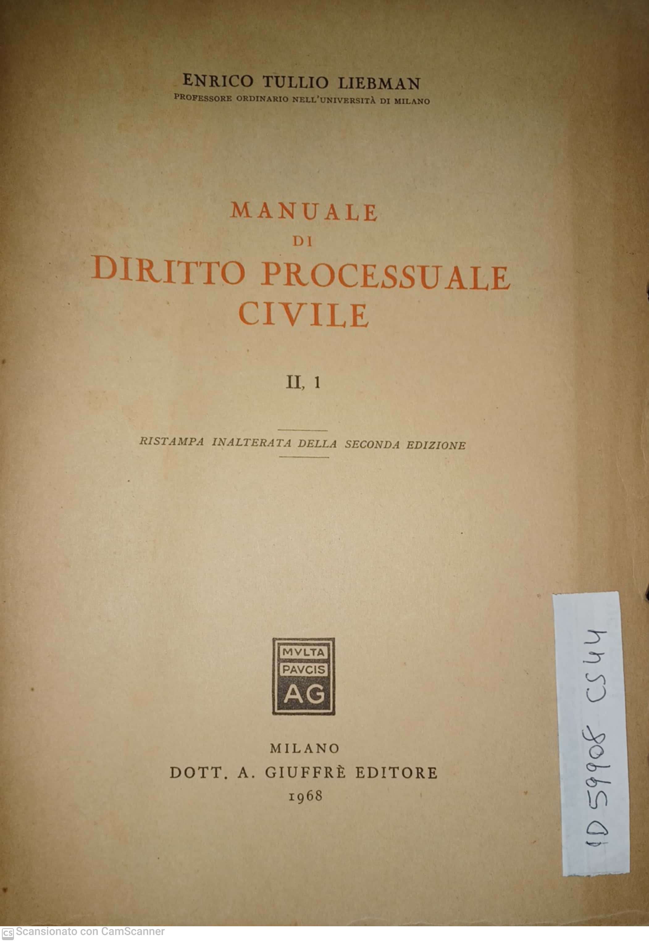 Manuale di diritto processuale civile