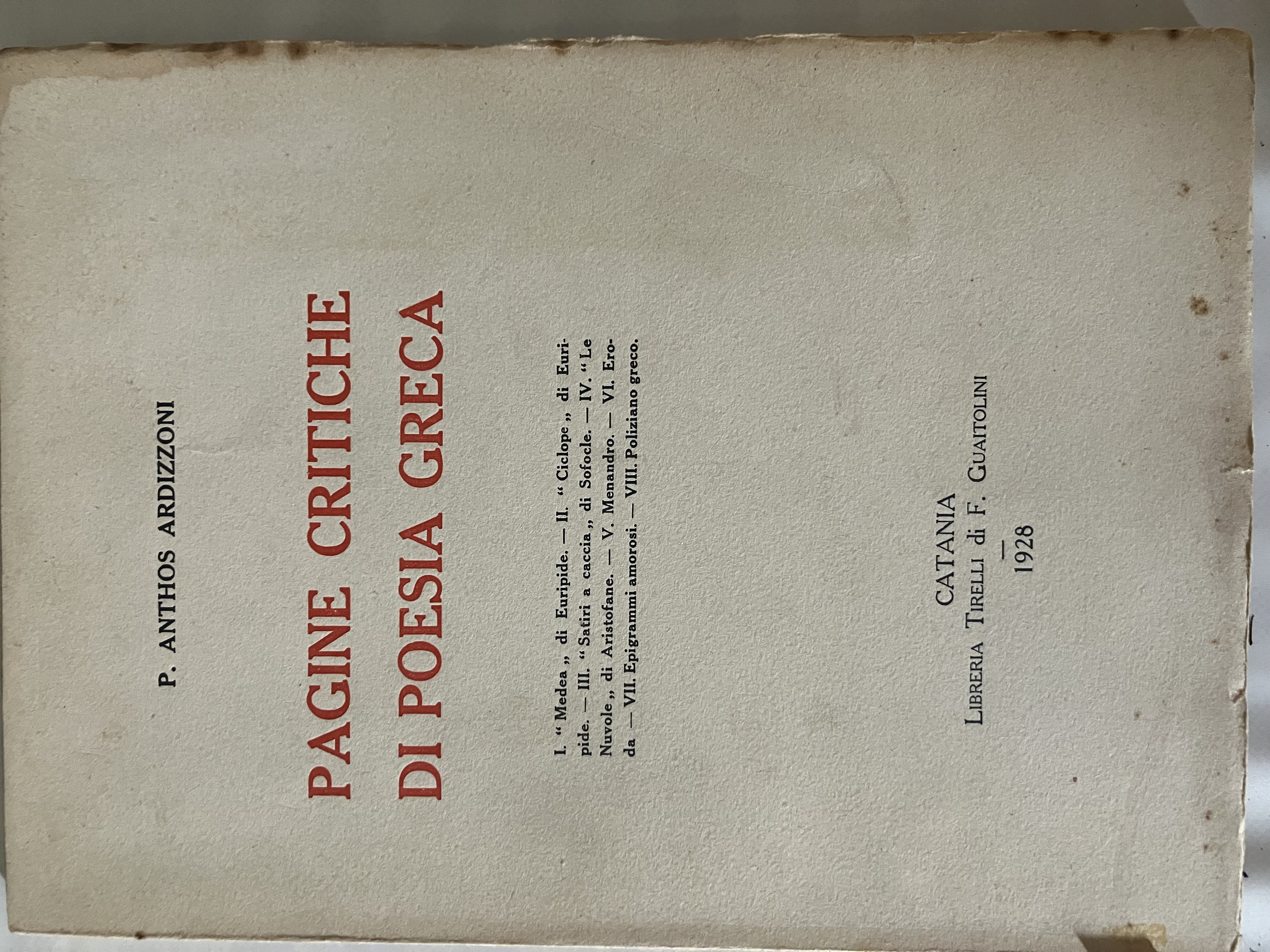 Pagine critiche di poesia greca