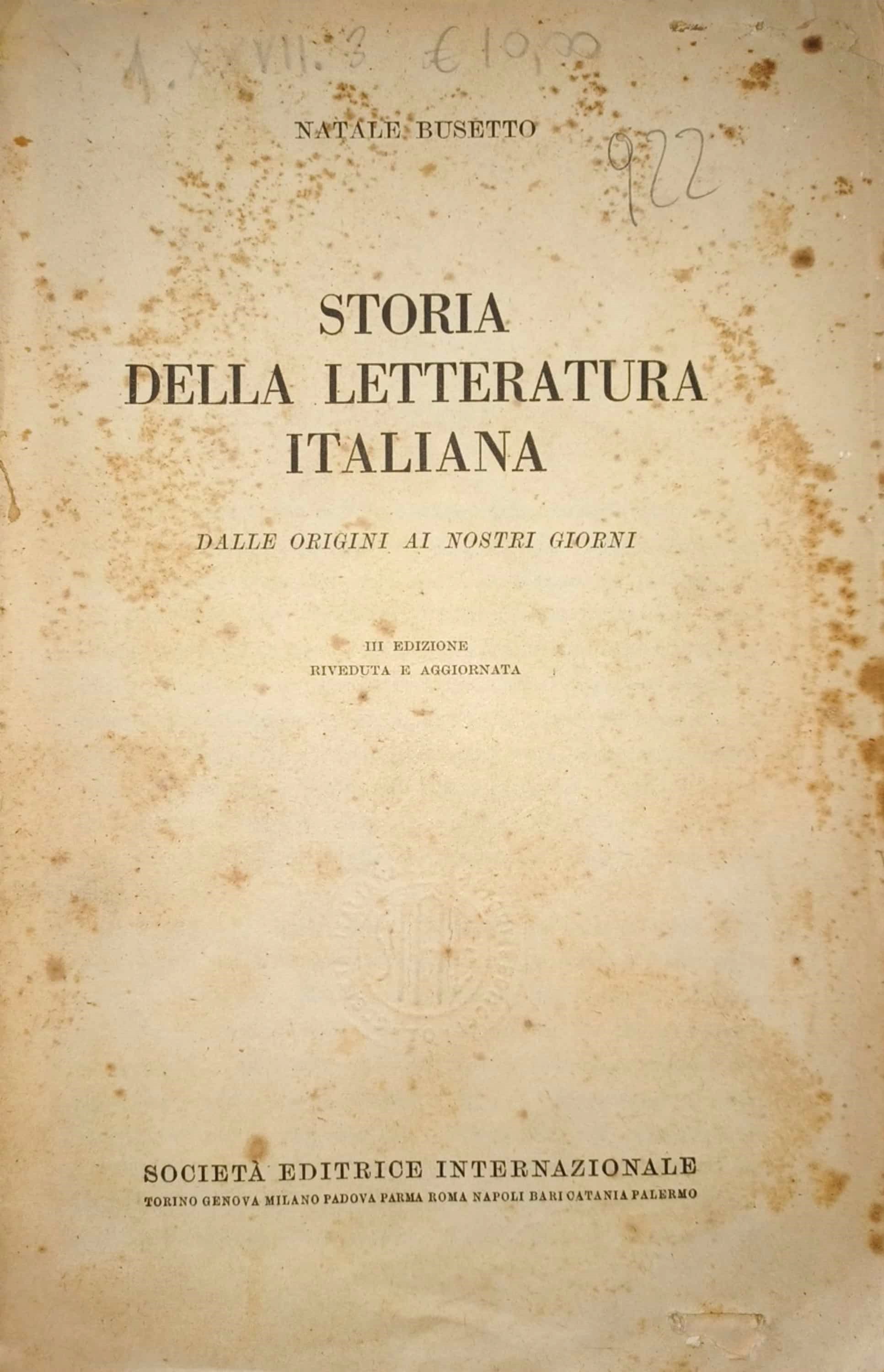 Storia della letteratura italiana