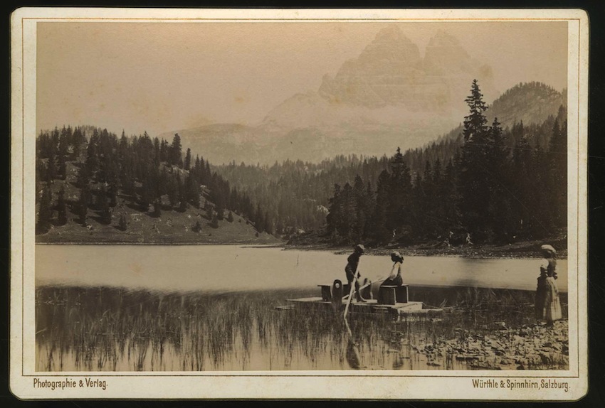 1019. Misurina-See gegen die 3 Zinnen. Lago di Misurina con …