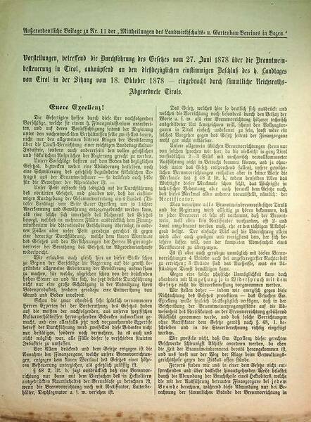 Vorstellungen, betreffend die DurchfÃ¼hrung des Gesetzes vom 27. Juni 1878 …