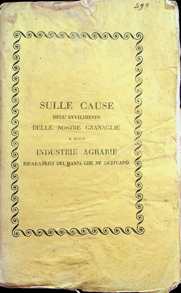 Sulle cause dell'avvilimento delle nostre granaglie e sulle industrie agrarie …