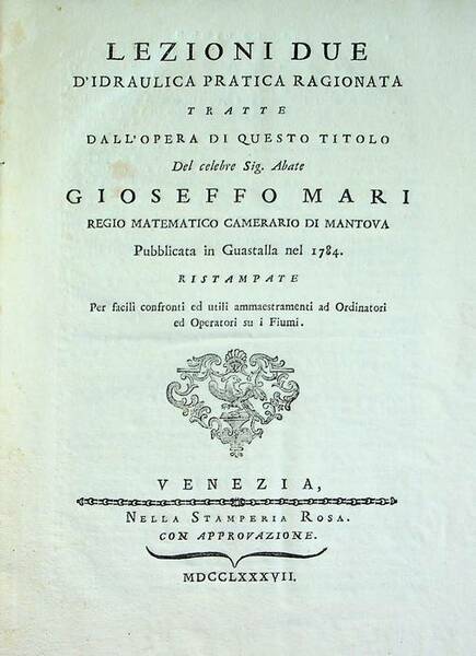 Lezioni due d'idraulica pratica ragionata tratte dall'opera di questo titolo …