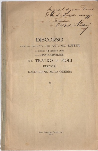 Discorso tenuto dal comm. avv. dott. Antonio Luteri il giorno …