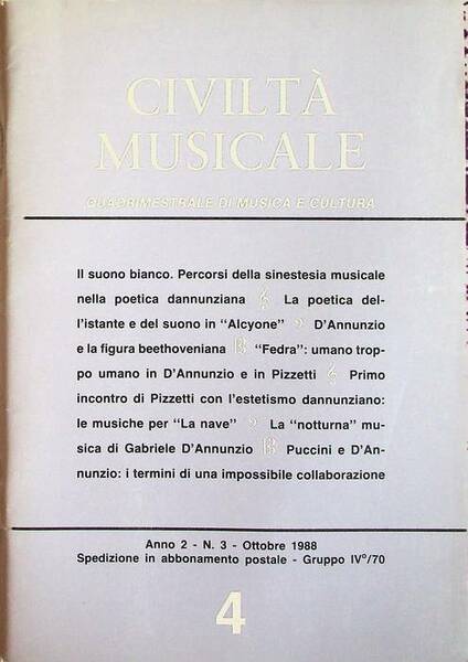CiviltÃ musicale: quadrimestrale di musica e cultura: A.2 - N.4 …
