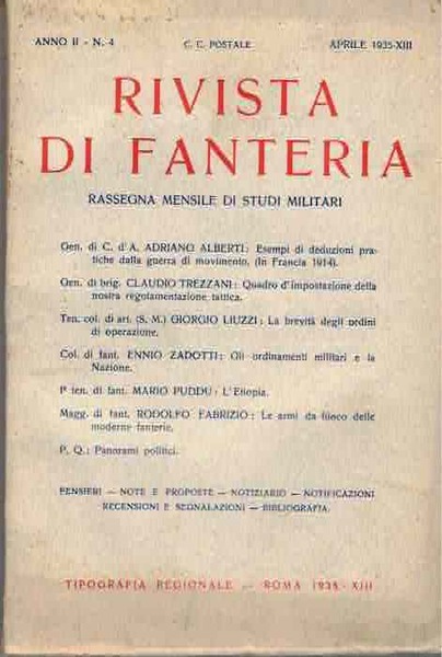 Rivista di fanteria: rassegna mensile di studi militari: indice delle …