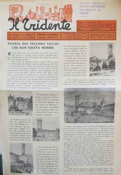 Il tridente: notiziario settimanale di arte e cultura.