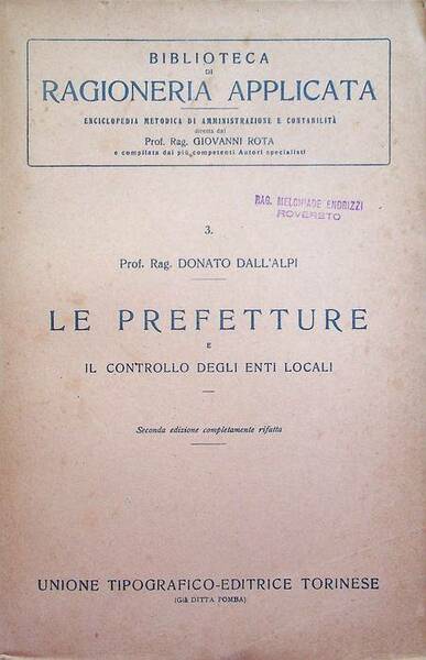 Le prefetture e il controllo degli enti locali.