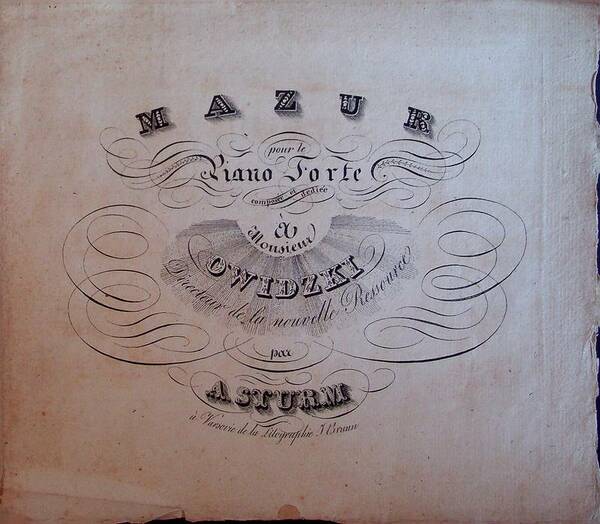 Mazur pour le piano composÃ©e et dediÃ©e a Monsieur Owidzki.