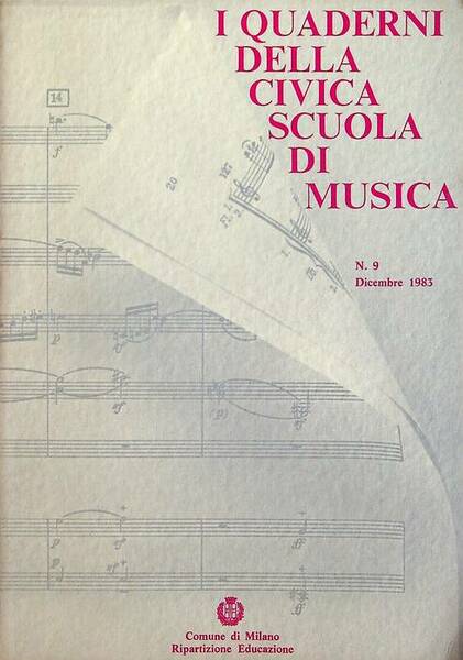 Quaderni della Civica Scuola di Musica: N.9 - dicembre 1983,