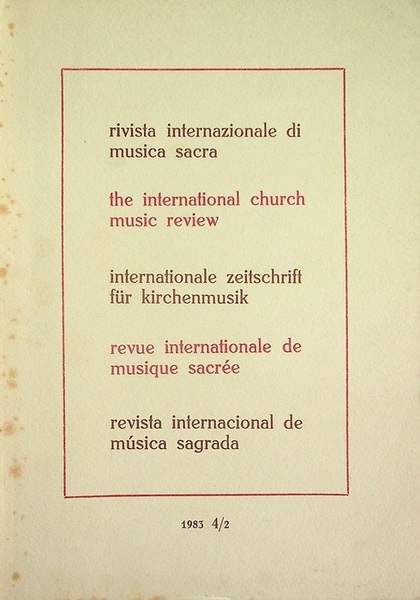 Rivista internazionale di musica sacra: trimestrale di arte e cultura …