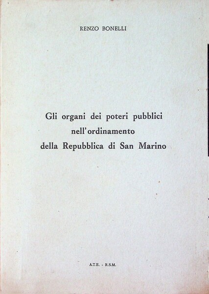 Gli organi dei poteri pubblici nell'ordinamento della Repubblica di San …