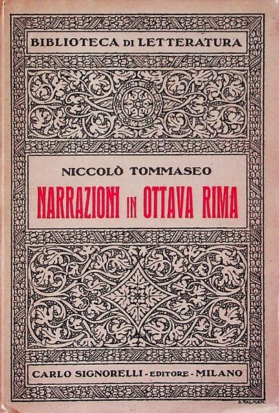 Narrazioni in ottava rima: Una serva, La contessa Matilde, Rut.