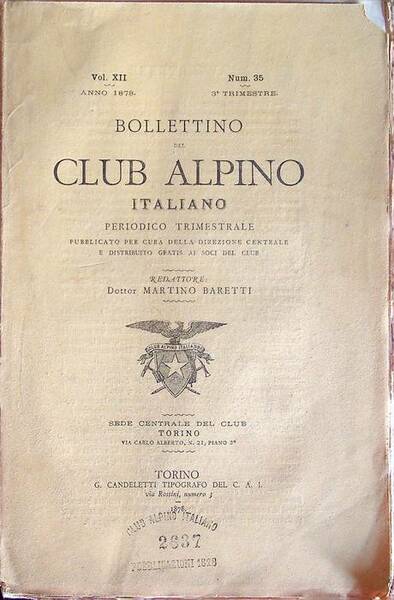 Bollettino del Club Alpino Italiano: Vol. XII - N. 35 …