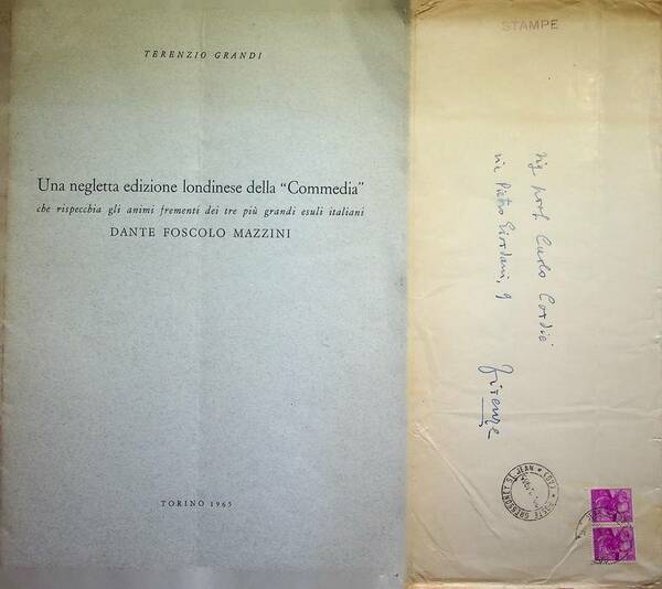 Una negletta edizione londinese della Commedia che rispecchia gli animi …