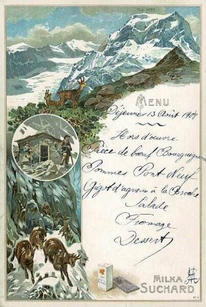 Menu Dejeuner 13 Aout 1908.