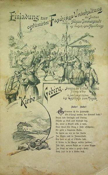 Einladung zur costÃ¼mirten Faschings-Unterhaltung der Section AlgÃ¤u-Immenstadt des deutsch-Ã¶ster. Alpen-Vereins: …
