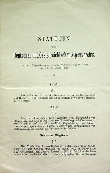 Statuten des Deutschen und Oesterreichischen Alpenvereins. Nach den BeschlÃ¼ssen der …