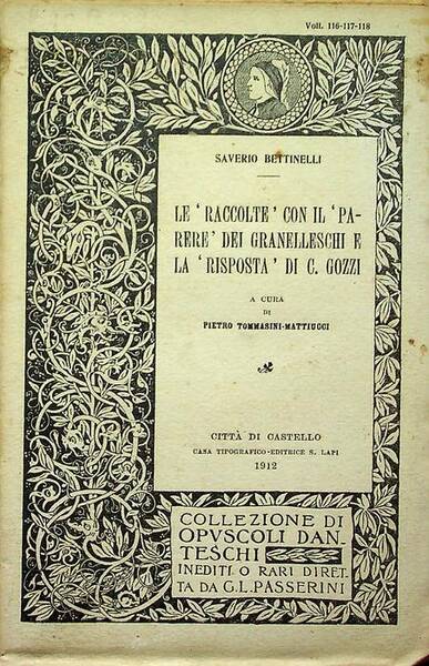Le "Raccolte", con il "Parere" dei Granelleschi e la "Risposta" …
