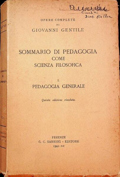 1: Pedagogia generale.