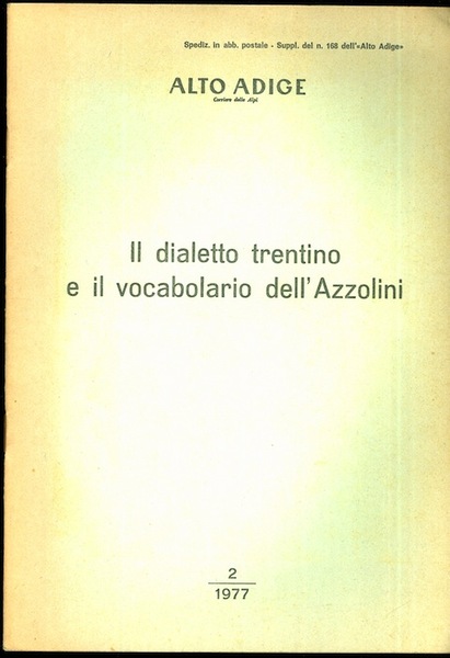 Il dialetto trentino e il vocabolario dell'Azzolini.