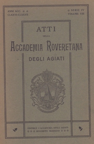 Atti dell'Accademia degli agiati di Rovereto. Serie II.