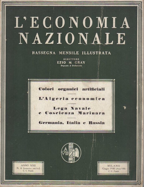 Colori organici artificiali, l'Algeria economica, Lega navale e coscienza marinara, …