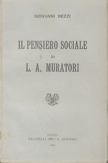 Il pensiero sociale di L. A. Muratori.