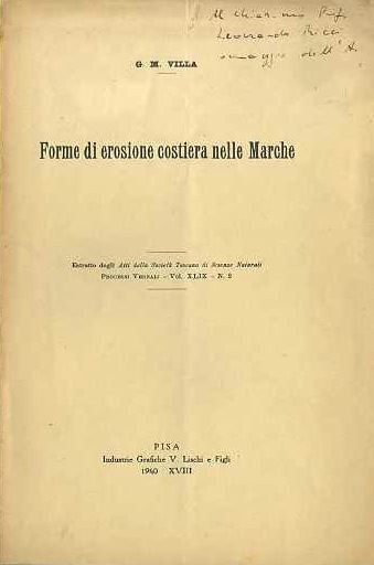 Forme di erosione costiera nelle Marche.