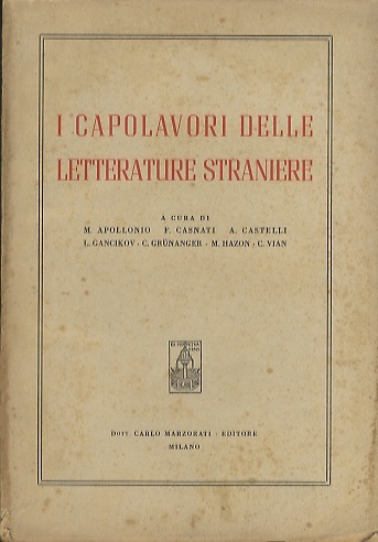 I capolavori delle letterature straniere.