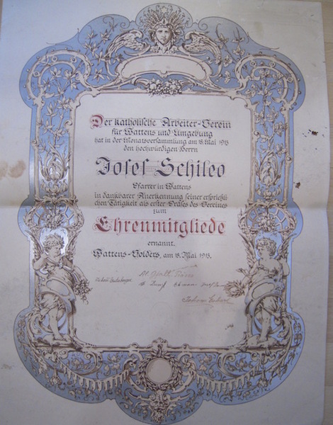 Der katholische Arbeiter-Verein fÃ¼r Wattens und Umgebung hat Â… Josef …